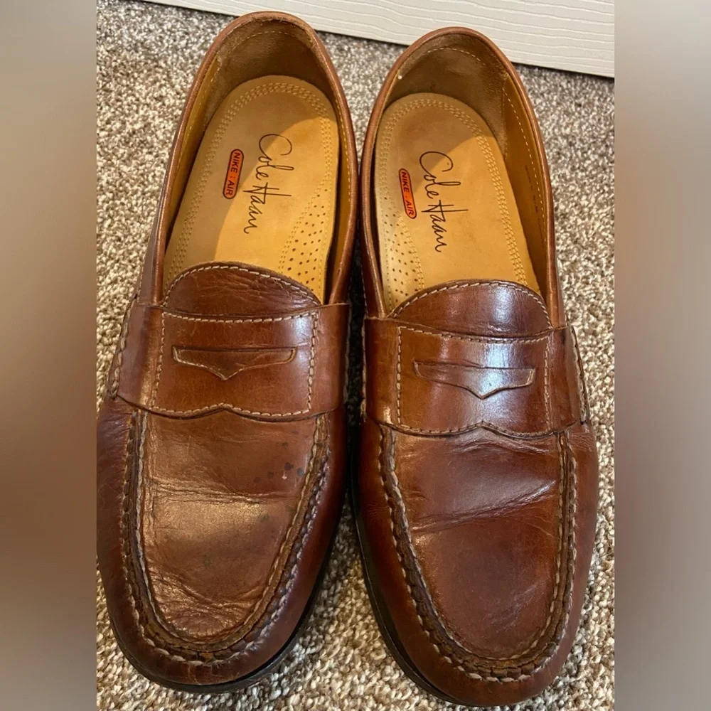 Cole Haan Mens Pinch Brown Leather NikeAir Penny Loafers Shoes US 8.5 M C06983